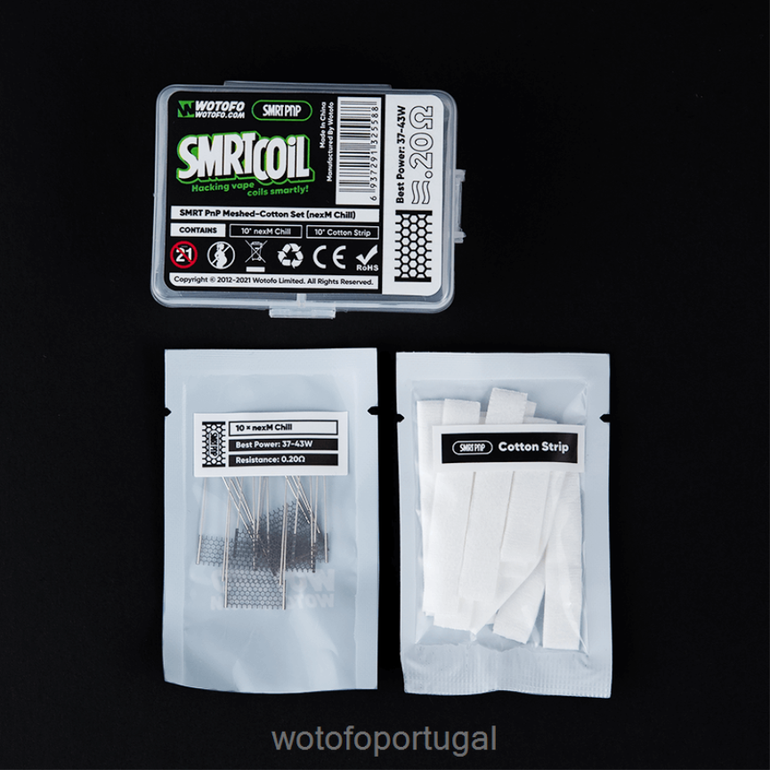 N8J6ZL390 Wotofo SMRT conjunto malha-algodão pnp nexmesh frio | Wotofo Disposable Vape