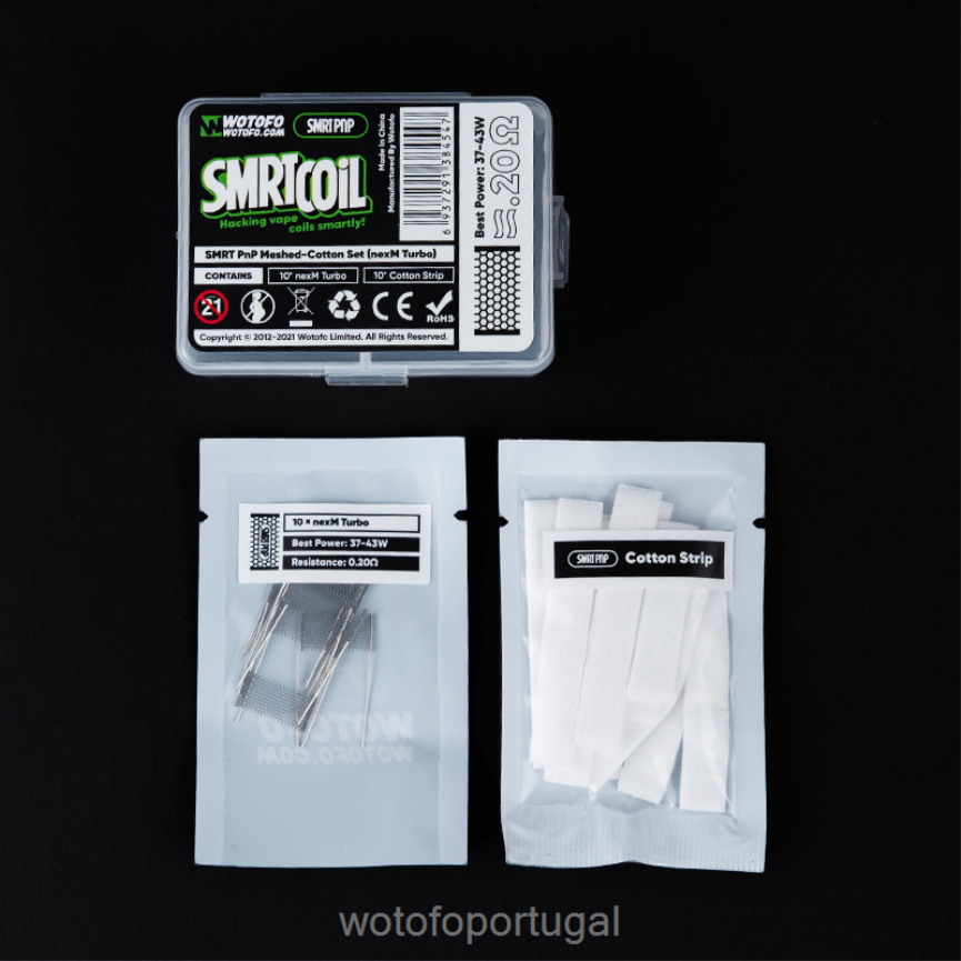 N8J6ZL390 Wotofo SMRT conjunto malha-algodão pnp nexmesh frio | Wotofo Disposable Vape